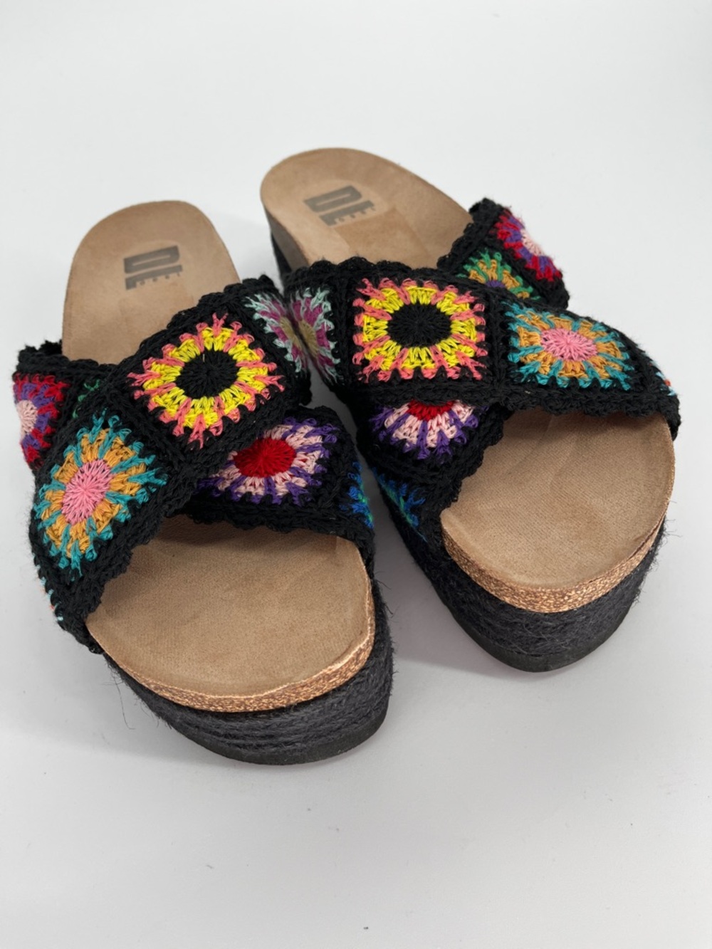 Dirty Laundry Women's Worble Platform Sandals black crochet - 10 - Picture 4 of 12